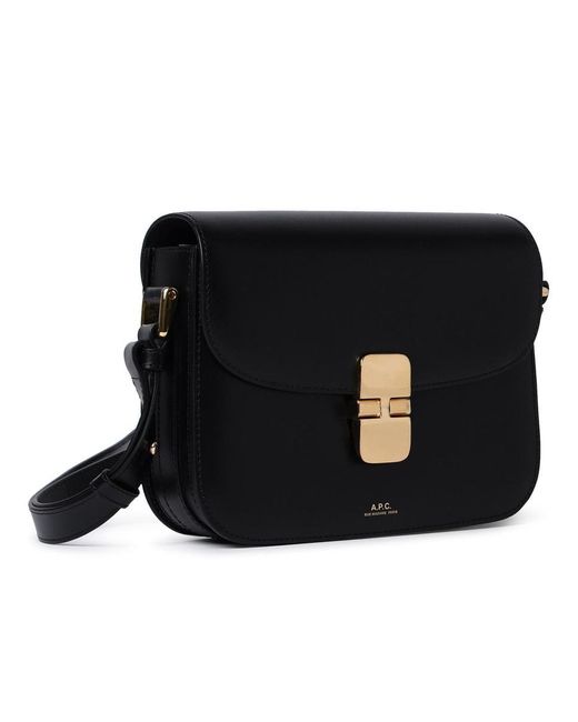 A.P.C. Black Small Leather Grace Bag