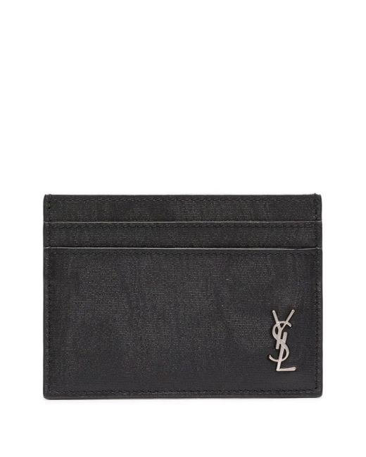 Saint Laurent Black Cassandre Tiny Leather Card Case for men