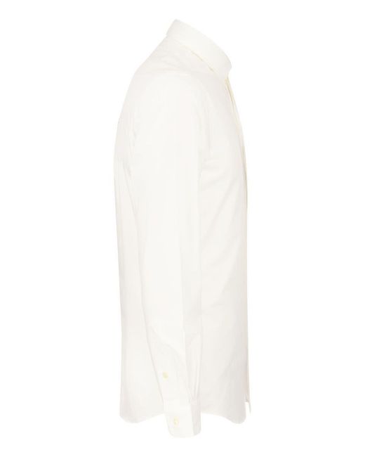 Polo Ralph Lauren White Stretch Poplin Shirt for men