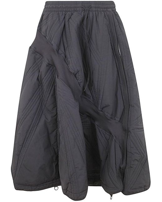 Y-3 Gray Quilted Skirt Clothing