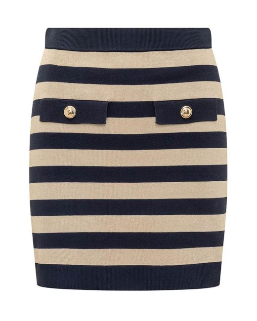 Michael Kors Blue Michael Meltic Stripes Skirt