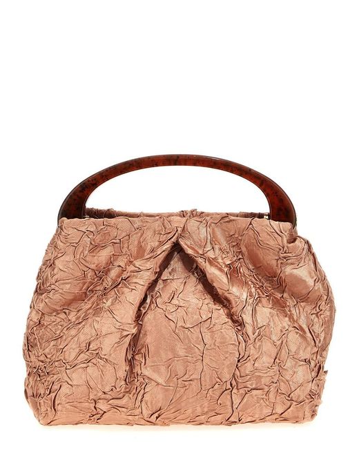 Dries Van Noten Brown Crinkled Effect Handbag