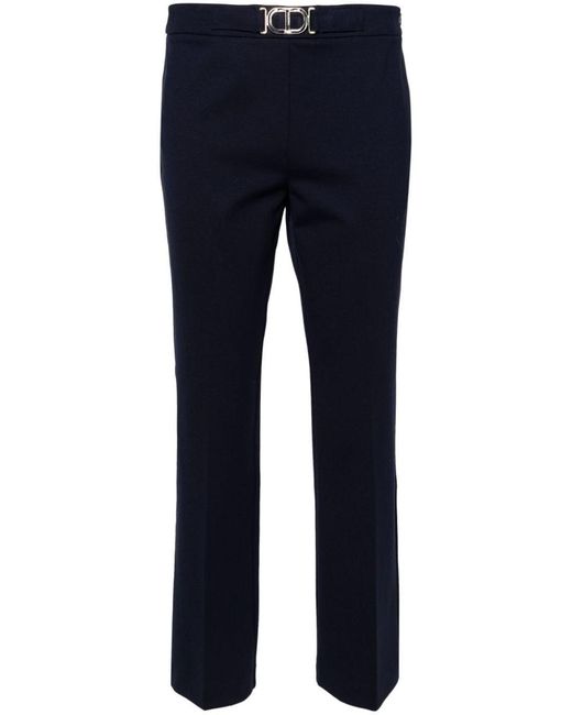 Twin Set Blue Pants With Buckle