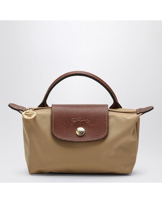Longchamp Le Pliage Original Fawn-Coloured Clutch Bag in