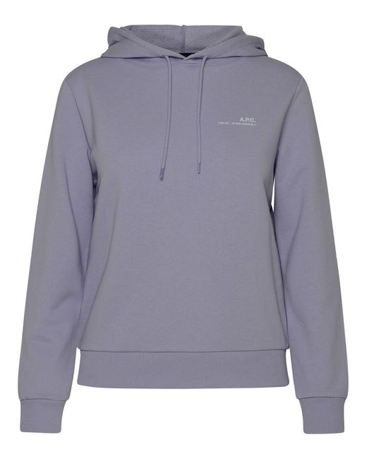 A.P.C. Gray Lilac Cotton Sweatshirt