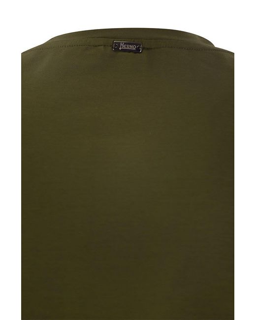 Herno Green Stretch Cotton Jersey T-Shirt for men
