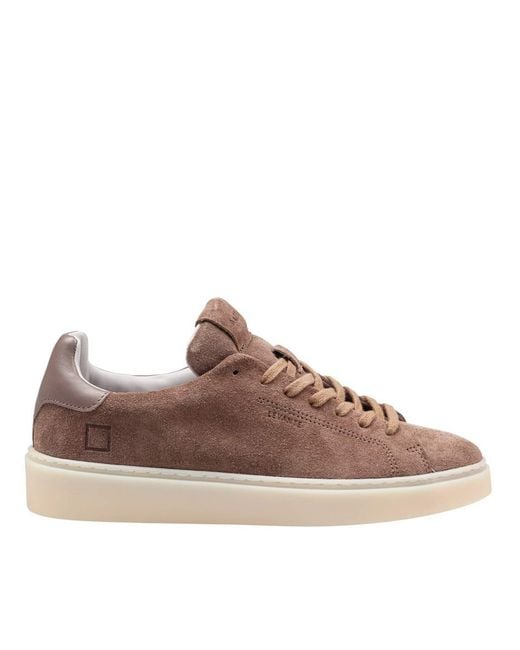 Date Brown Low-Top Suede Sneakers for men