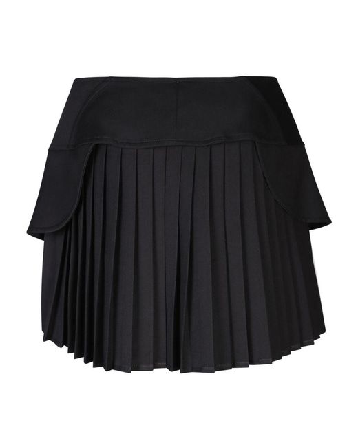 ANDREADAMO Black Corset-detail Pleated Miniskirt