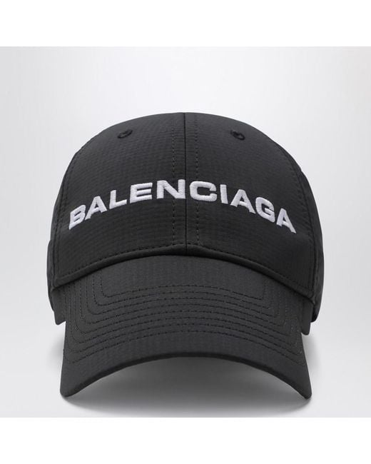 Balenciaga Black Logo Baseball Cap for men