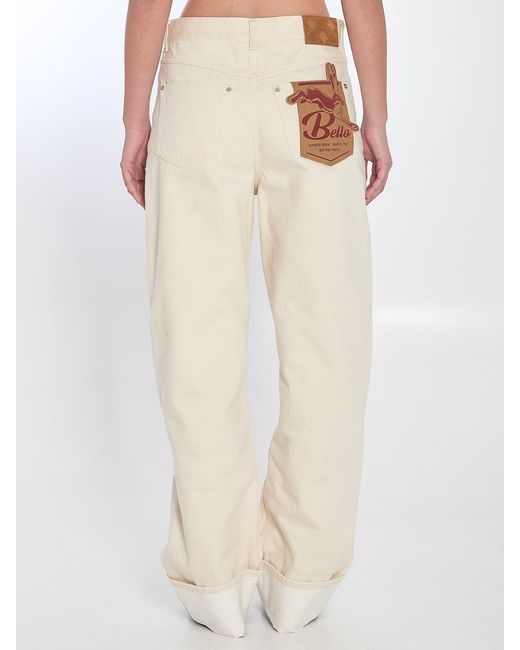 Bottega Veneta Natural Turned Up Jeans
