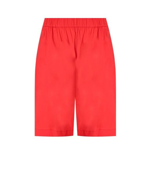 Max Mara Red Beachwear Oliveto Coral Bermuda Shorts