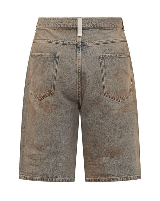 AMISH Gray Tommy Bermuda Pants for men