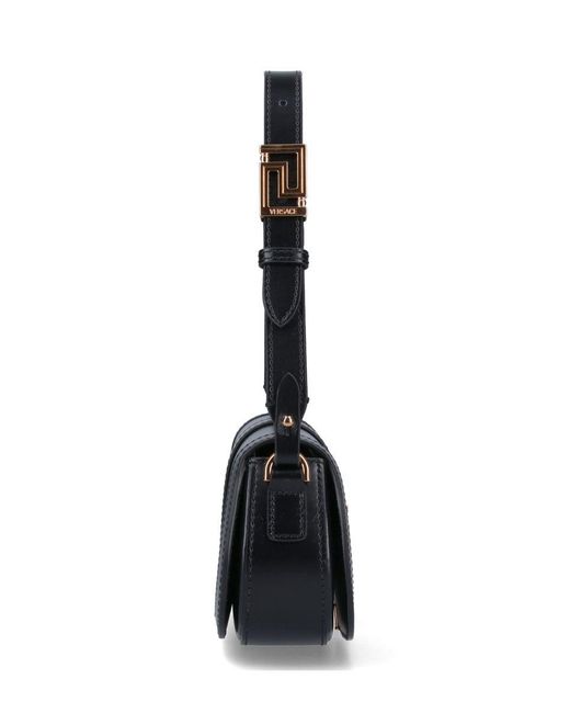 Versace Black Greca Goddess Mini Leather Shoulder Bag