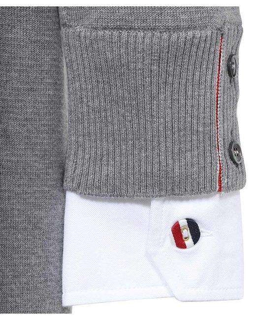 Thom Browne Gray Long Knitted Cardigan