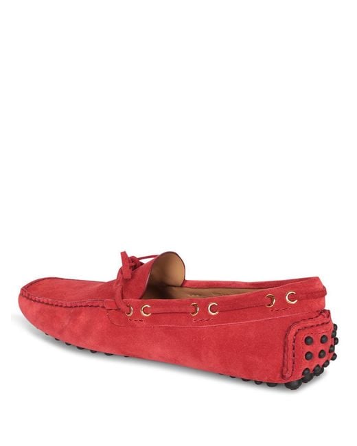 Car Shoe Red Loafers for men