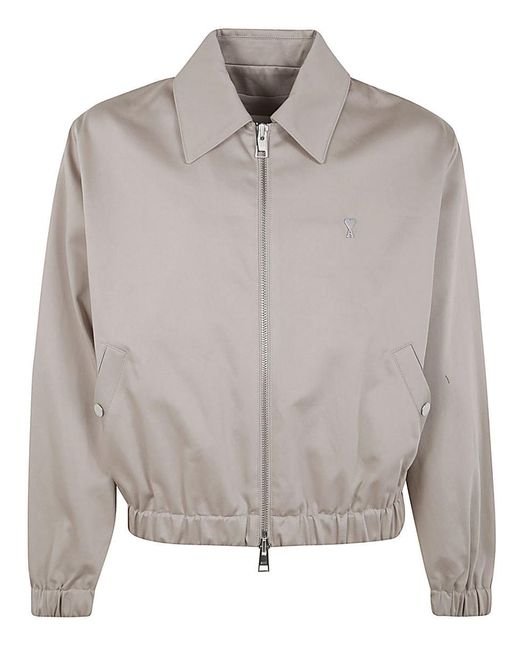AMI Gray Adc Zipped Jacket for men