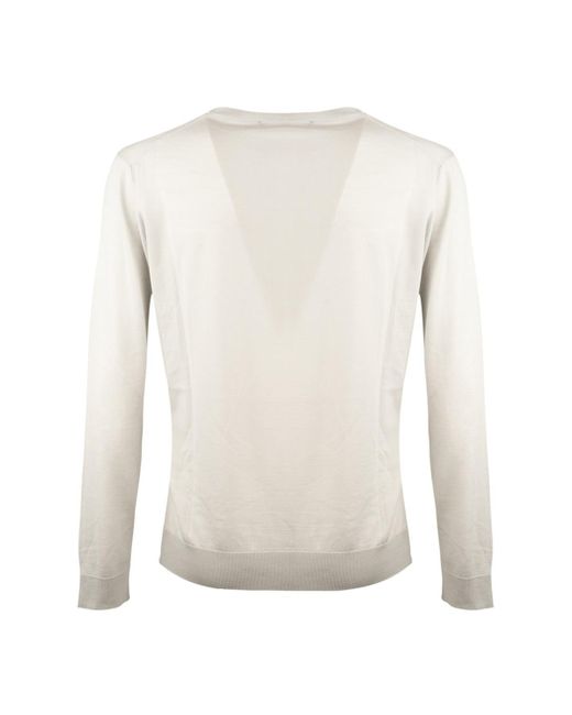 Roberto Collina White Pearl Ultrafine Merino Wool Sweater for men