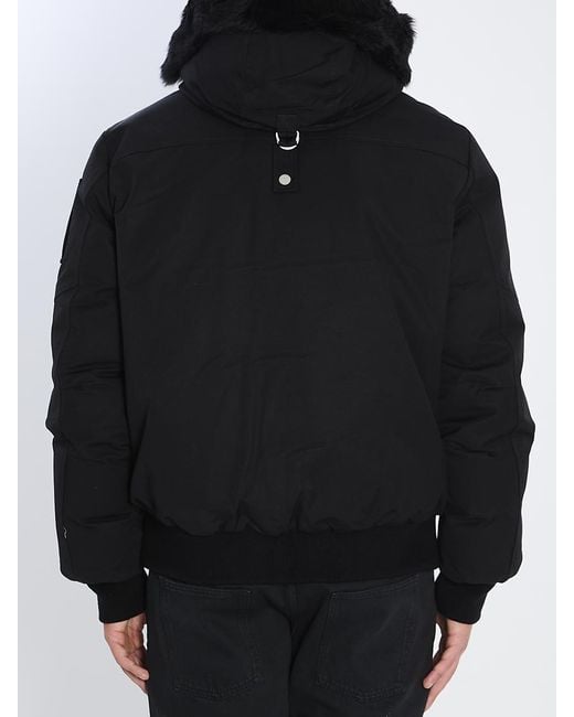 Moose Knuckles Black Ballistic Bomber Jacket for men