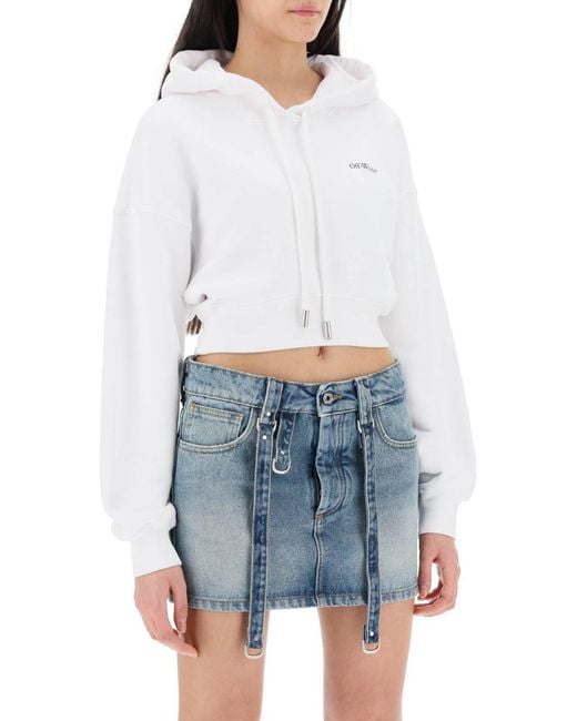 Off-White c/o Virgil Abloh White X-ray Arrow Cropped Hoodie
