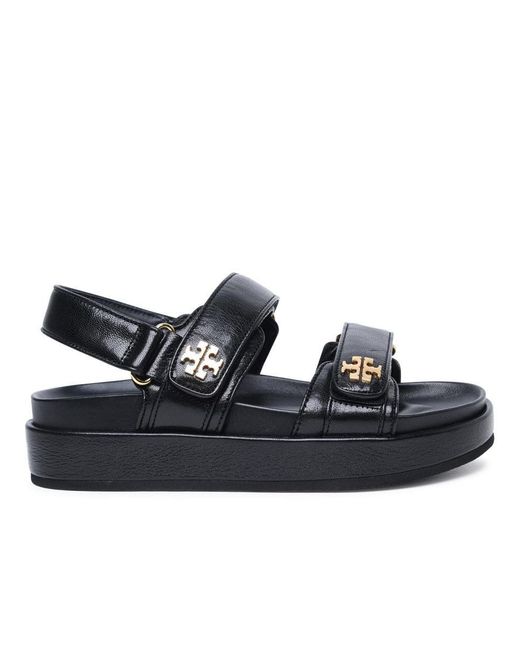 Tory Burch Black 'Kira' Leather Sports Sandals