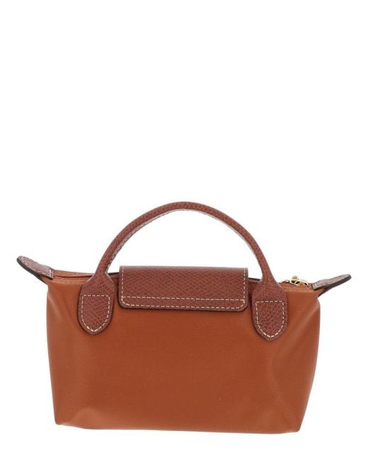 Longchamp Brown "Le Piliage Original" Clutch Bag