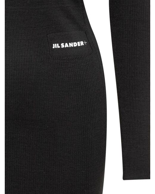 Jil Sander Black Dress With Logo