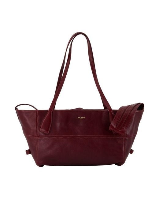 Balmain Red Track Zip Small Shoulder Bag