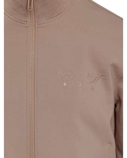 Off-White c/o Virgil Abloh Brown Sweatshirt With Zip for men