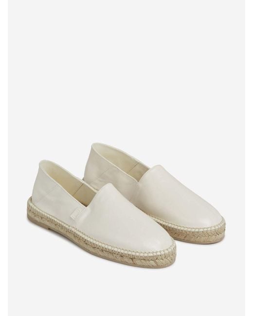 AMI White Leather Espadrilles for men