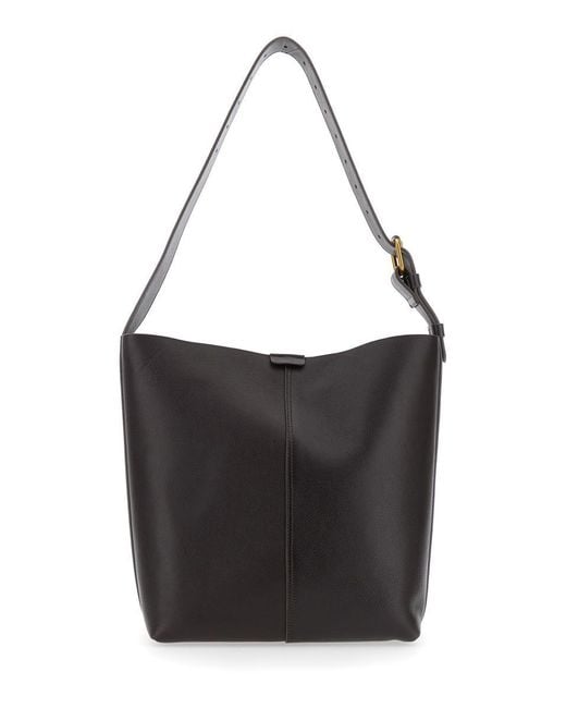 Soeur Black 'Saudade' Shoulder Bag With Adjustable Strap And Logo Patch