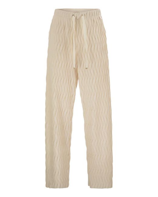 Herno Natural Trousers With Crumpled Effect