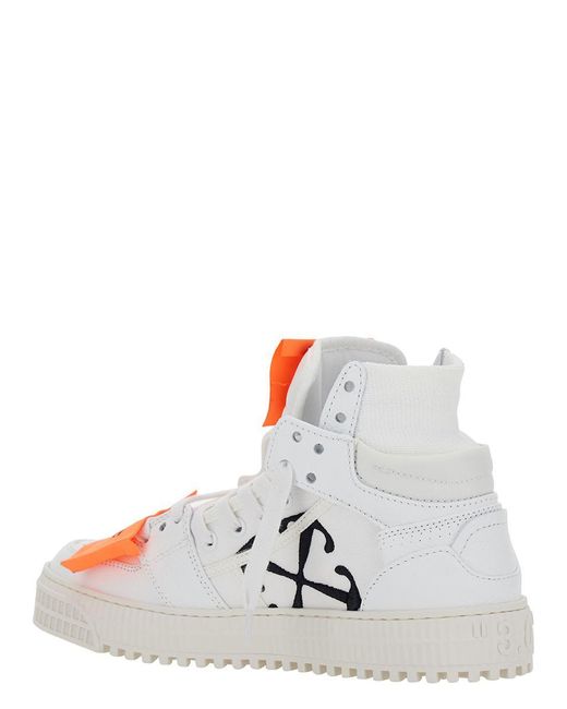 Off-White c/o Virgil Abloh '3.0 Off Court' White Low Top Sneakers With Zip Tie Tag In Leather And Cotton Woman