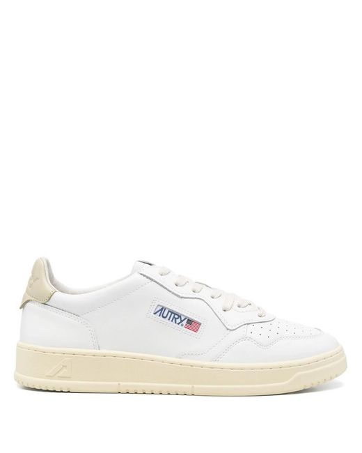 Autry White Medalist Low Leat/Leat for men