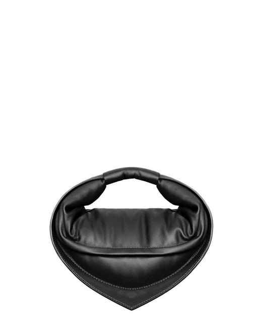 FEDERICO CINA Black 'Tortellino' Mini Handbag With Adjustable And Removable Shoulder Strap And Logo Lettering On The Front