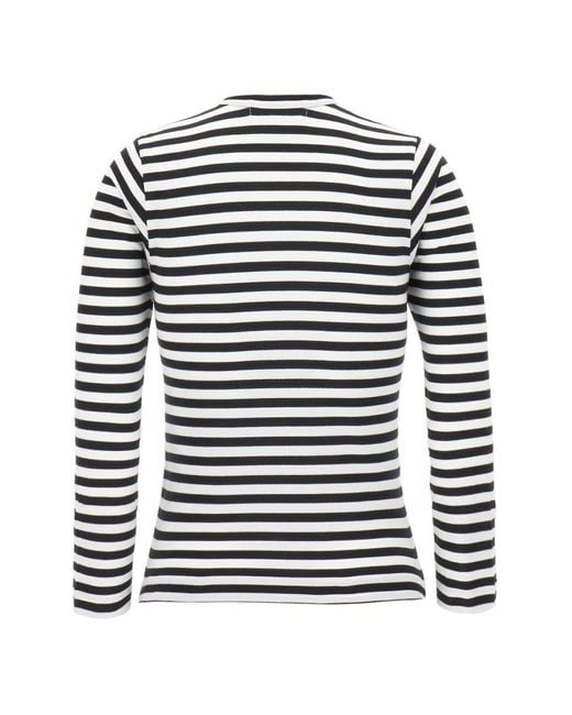 Comme des Garçons Black Logo Striped Cotton T-Shirt