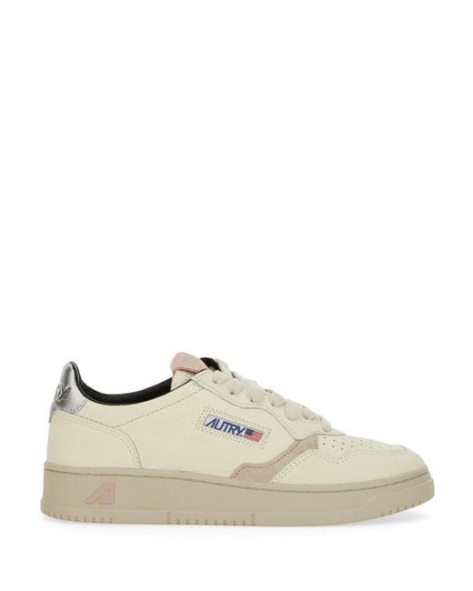 Autry White "Medalist Low" Sneakers