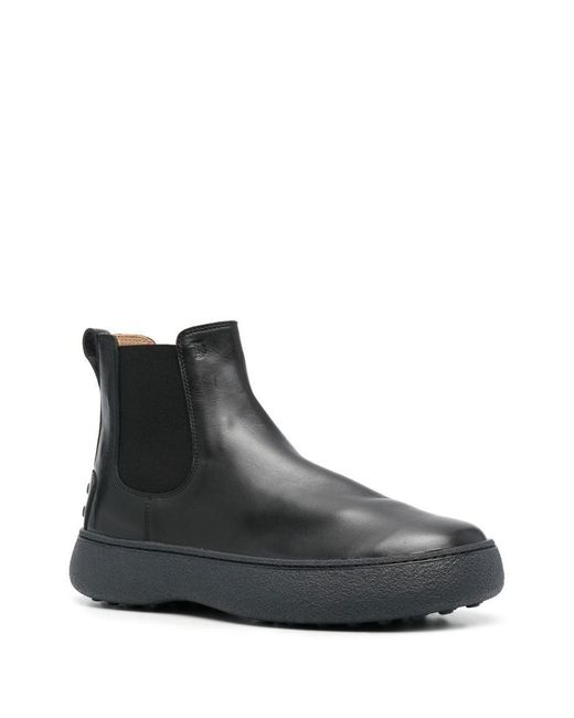 Tod's Black Tods W. G. Chelsea Boots In Leather for men