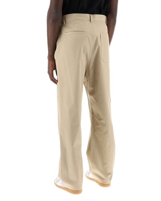 MM6 by Maison Martin Margiela Natural Loose Straight Leg Pants With A for men