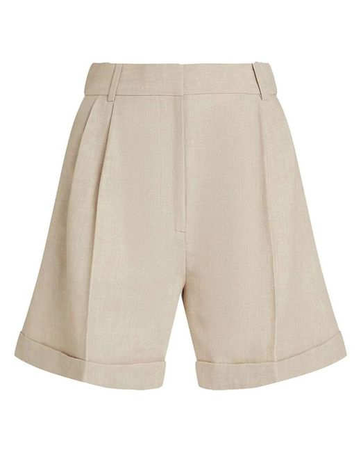 Tommy Hilfiger Natural Linen Mix Pleated Short