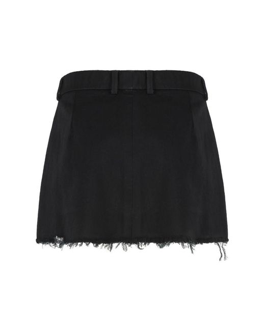 Balenciaga Black Wool Mini Skirt