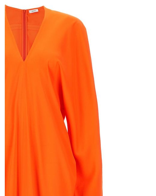 Ferragamo Orange Kimono Long Sleeve Dress Dresses