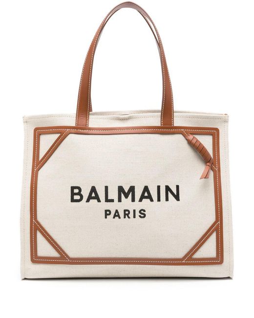 Balmain Natural B-Army Shopper Medium Bags