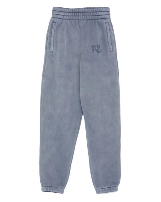 Alexander Wang Blue Essential Terry Classic Sweatpant Puff Paint Logo