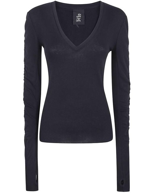 Thom Krom Blue V Neck Sweater Clothing