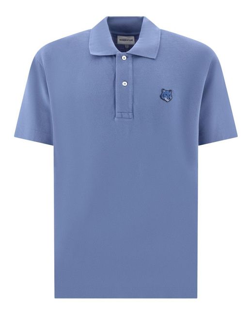 Maison Kitsuné Blue "Tonal Fox Head" Polo Shirt for men