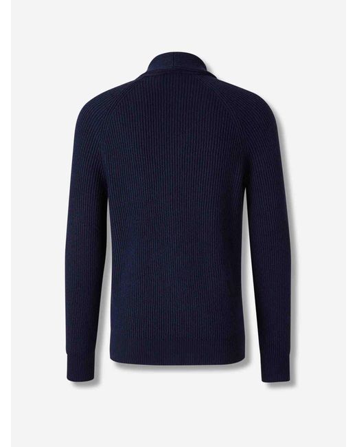 Brunello Cucinelli Blue Fine Knit Sweater for men