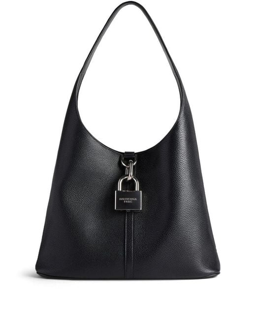Balenciaga Black Locker Medium Leather Tote Bag