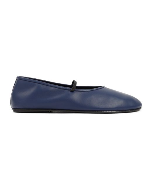 The Row Leather Elastic Ballet Shoes in Blue Lyst The Row Leather Elastic Ballet Shoes in Blue Lyst