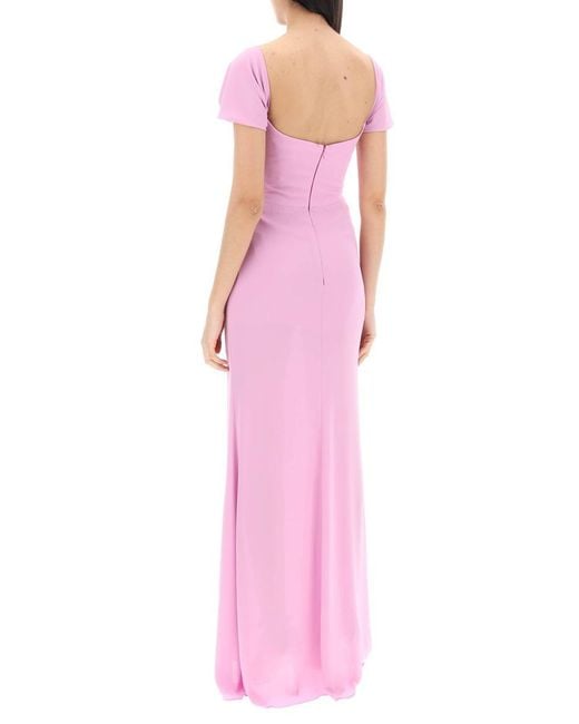 GIUSEPPE DI MORABITO Pink Long Draped Bustier Dress With