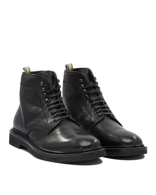 Officine Creative Black Rubber Ankle Boots for men
